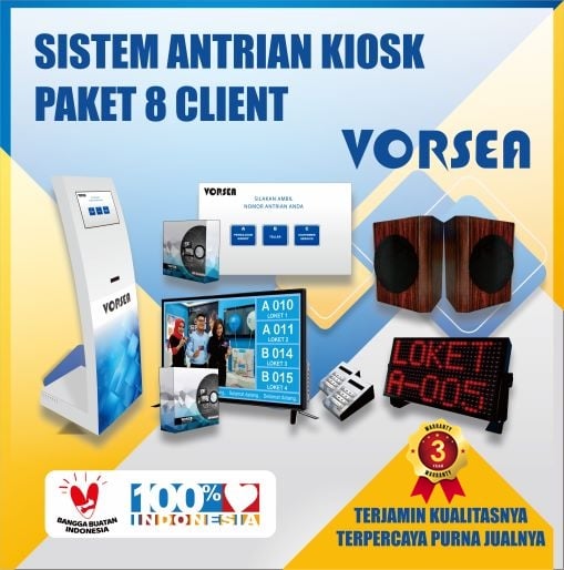 Gambar Paket Sistem Antrian Kiosk Touchscreen 8 Client